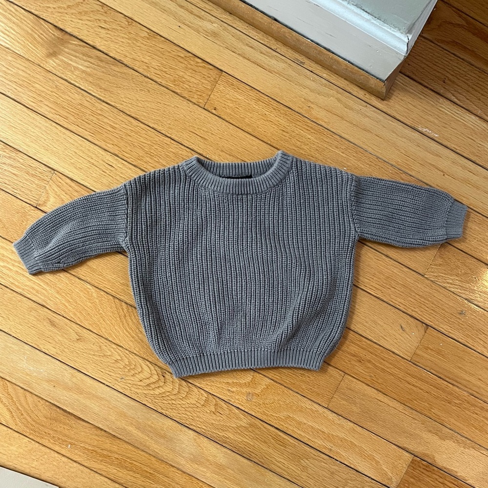 Quince Light Gray Knit Sweater - 9-12 mo